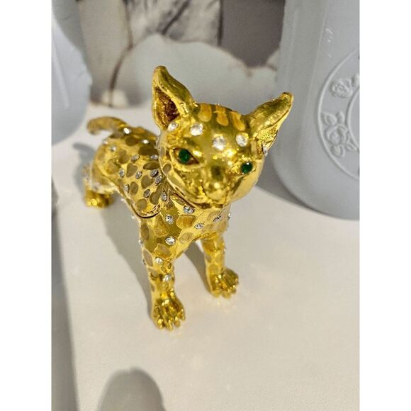 Taylor Avedon Gold Leopard Jewelry / Trinket Box - Picture 1 of 7